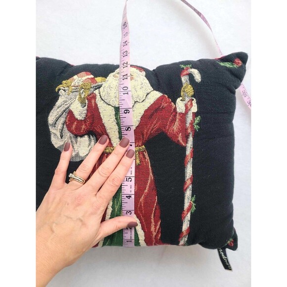 Vintage Christmas Santa Needlepoint Tapestry Pillow Holiday Decor Xmas Festive - Picture 4 of 4